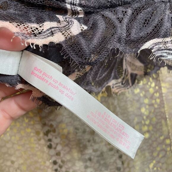 PINK Victorias Secret Date Push Up Gray Pink Bralette Small - Picture 4 of 7